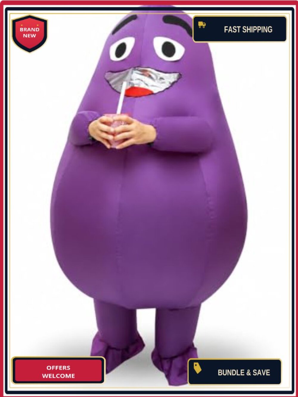 Grimace Inflatable Costume Halloween Mascot Suit